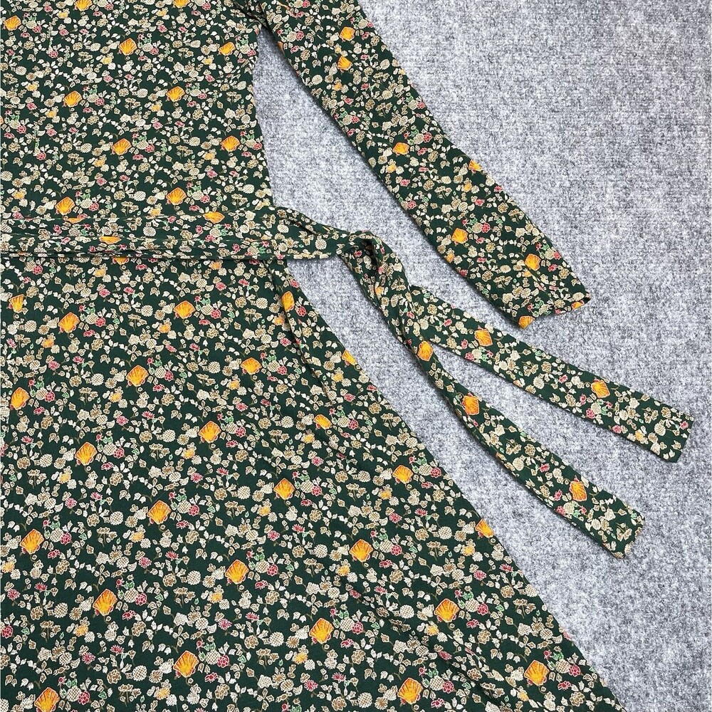 Diane Von Furstenberg Vintage Saks Fifth Avenue Knit Dress Size 8 Green Floral - Picture 12 of 16